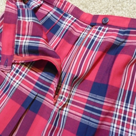 Vintage Pendleton Wool Tartan Plaid Maxi Skirt Red Preppy Old Money Classical - Picture 9 of 10